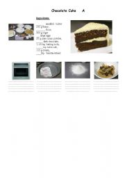 English worksheet: Chocolate cake Pairwork part 1