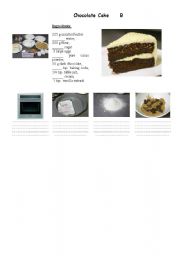 English Worksheet: Chocolate Cake Pairwork Part 3