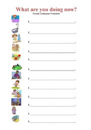 English Worksheet: Worksheet - Present Continuous Tense - Daily Activities