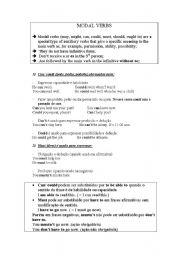 English worksheet: MODAL VERBS - CAN/COULD/MUST