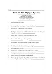 English worksheet: WINTER OLYMPIC quiz