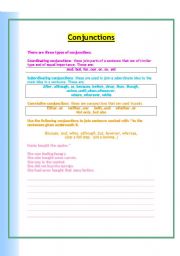 English Worksheet: Conjunctions