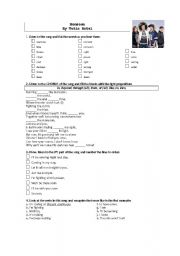 English worksheet: Monsoon by Tokio Hotel