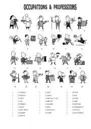 English Worksheet: Professions