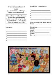 English Worksheet: school rules