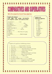 English Worksheet: COMPARATIVE AND SUPERLATIVES