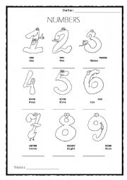 Numbers (colour and write)