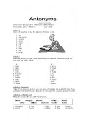 English Worksheet: Antonyms