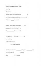 English worksheet: A song activity with blanks