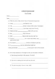 English worksheet: present progressive (continuous)