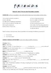 English Worksheet: FRIENDS THE ONE ROSS DATES A STUDENT