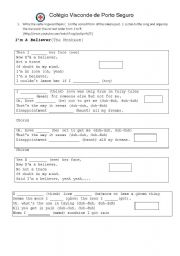 English Worksheet: Im a believer song activity - Shrek soundtrack