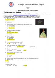 English Worksheet: Interview about the Princess and the frog