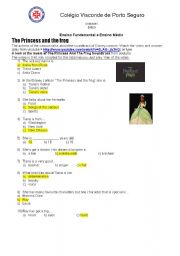 English worksheet: Interview about the Princess and the frog