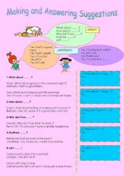 English Worksheet: making and answering suggestions