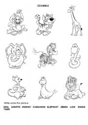 English Worksheet: ZOO ANIMALS part II