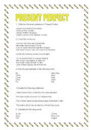 English worksheet: present perfect