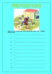 English worksheet: PREPOSITIONS OF PLACE