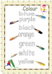 English worksheet: colours