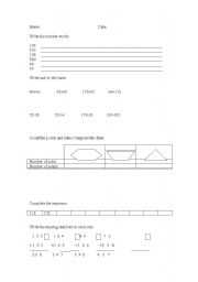 English worksheet: MATHS