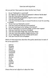 English worksheet: Adjectives