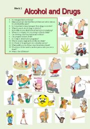 English Worksheet: Alcohol and Drugs