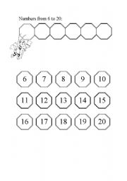 English Worksheet: Bingo numbers