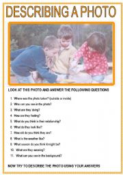 English Worksheet: DESCRIBING  PHOTO (3)