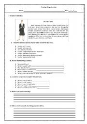 English Worksheet: My older sister