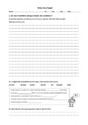 English worksheet: Technology (test) 