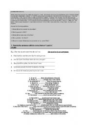 English Worksheet: reading comprehension