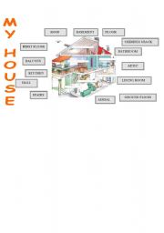 English Worksheet: MY HOUSE