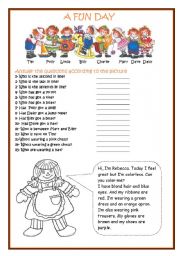 English Worksheet: A FUN DAY