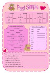 English Worksheet: Past Simple (with 3 skins - girls, boys and adults)