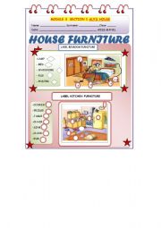 English Worksheet: house furniture