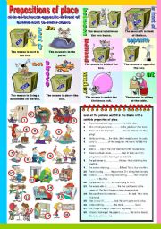 PREPOSITIONS OF PLACE-AT-IN-ON-NEXT TO-BEHIND-IN FRONT OF-UNDER-ABOVE-BETWEEN-OPPOSITE (KEY+ B&W VERSION INCLUDED)