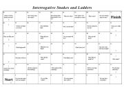 English Worksheet: Interrogative Snakes & Ladders