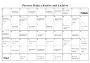 English Worksheet: Present Perfect Snakes & Ladders