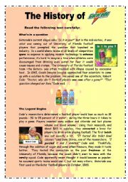 English Worksheet: The History of Gatorade - 4 pages + key