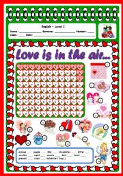 English Worksheet: LOVE IS IN THE AIR