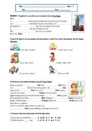 English Worksheet: Grammar and vocabulary revison