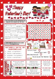 English Worksheet: HAPPY VALENTINES DAY!