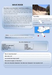 English Worksheet: Australia:  Wave Rock