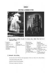 English Worksheet: Writing a horror story