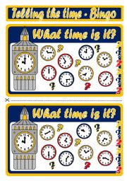 TELLING THE TIME - BINGO (SET 2)