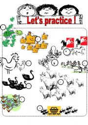 English worksheet: How many animals do you see?