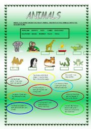 English worksheet: ANIMALS