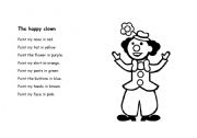 An activity for a very colorful Purim - the happy clown