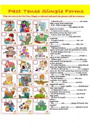 English Worksheet: Past Tense Simple -affirmative, negative and interrogative forms