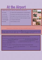English Worksheet: At the airport / Compound nouns
